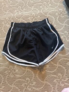 Nike Black Women's Athletic Shorts with White Trim